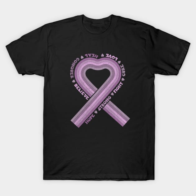 Purple Ribbon T-Shirt by Mastilo Designs